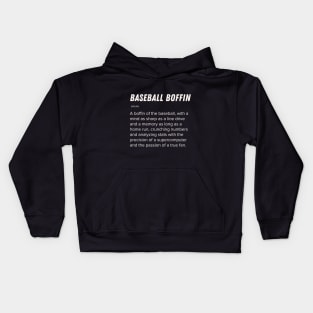 sarcastic fake dictionary entries for baseball lovers baseball boffin Kids Hoodie
